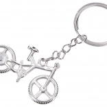 Zilveren sleutelhanger in de vorm van een fiets
