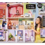 Houten tweelaags poppenhuis RAINBOW HIGH met verrassing en meubels