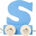 Houten treintje – kleurrijk alfabet letter S