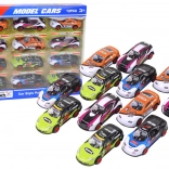 Set sportautootjes 1:55 met vliegwiel, 12 stuks, kleurrijk