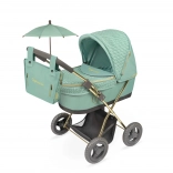Opvouwbare poppenwagen met parasol en tas Capriccio 60 cm
