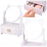 Mini kaptafel met spiegel en lade met handgrepen