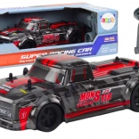 RC pick-up 1:18 met rubberen banden – zwart‑rood