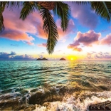 Diamantschilderen – zonsondergang in het paradijs 30 × 40 cm