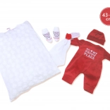 Kleding voor pop NEW BORN 43–44 cm – 3-delige set met kussentje en knuffeldoekje