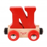Bigjigs Rail wagon met letter N voor houten treinbanen