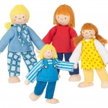 Houten poppen – jong gezin GOKI (4 stuks)