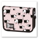 Školní etui met twee kleppen roze BAMBINO met honden