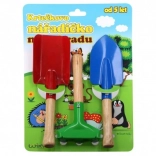 kinder tuingereedschap Mol – metaal en hout, set van 3 stuks