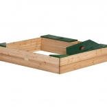 Houten zandbak AXI met opbergruimte en afdekzeil