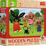 Houten puzzel BING – Maak kennis met Bing, 24 stukjes