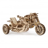 Ugears 3D-puzzel motor met zijspan – mechanisch houten model