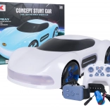RC-auto met rookeffect en bediening via controller én horloge – wit