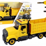 Gele kiepwagen met geluiden en schroefset