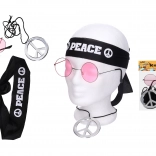 Carnavalsset hippie accessoires