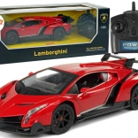 Raceauto R/C 1:24 Lamborghini Veneno rood met LED-verlichting