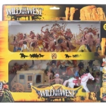 westerse set voor kinderen met indianen, wagen en paarden