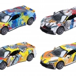 Metalen auto 12 cm met te openen deuren en terugtrekmotor