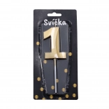 Partykaars cijfer 1 goud