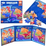 Magnetisch puzzelboek dinosaurus, 40 stukjes