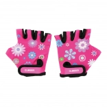 Beschermende kinderhandschoentjes voor peuters Globber XS roze met bloemenmotief