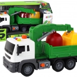 Vuilniswagen met kraan, wrijvingsaandrijving, geluiden, groen 1:16