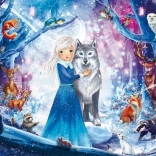 SCHMIDT puzzel prinses in het besneeuwde bos 100 stukjes