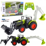 RC tractor 2-in-1 met draaibare shovel en graafarm, 2,4 GHz, schaal 1:24