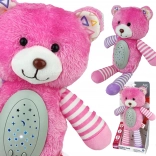 Pluche slaaptrainer – roze beertje met projector 2-in-1, 10 slaapliedjes WOOPIE