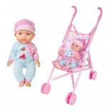 Baby met geluiden en kinderwagen 27 cm – Tsjechische verpakking