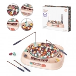 WOOPIE visspel voor kinderen met roterend bord, 4 hengels, 50 onderdelen