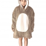 Cozy Noxxiez egel warme hoodie-deken met capuchon voor kinderen 7–12 jaar
