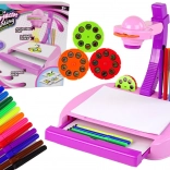 Kinder projector roze tafelmodel voor tekenen met stiften en opbergruimte
