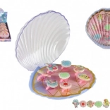 Set verstelbare kinder ringetjes met zeewereld thema in schelpvormig doosje