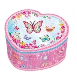 Muziekdoos in de vorm van een hart met vlinders
