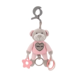 Pluchen speelgoed met vibratie Baby Mix beertje roze, 22 cm