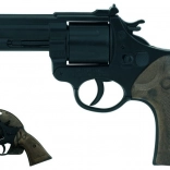 Metalen politierolver voor knalkurkjes, 12 schoten, zwart