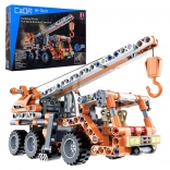Bouwset CaDA mobiele kraan 22 cm, oranje, pull-back, 272 stukjes