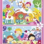 Puzzel Eenhoorns en Feeën 2×48 stukjes