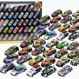 Set van 50 kleurrijke metalen autootjes met aandrijving