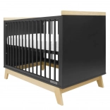 Kinderledikant met veiligheidsrail New Baby Marcus 120 × 60 cm grafiet/natuurlijk