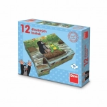 Dino houten blokken MOLLETJE en diertjes 12 stuks