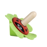 Detoa houten tol met vilten lieveheersbeestje