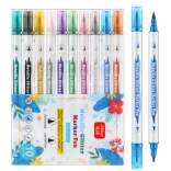 Set van 10 metallic dubbelzijdige stiften met glitter