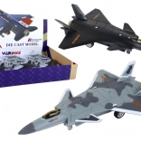 Modelvliegtuig met wrijvingsaandrijving in zwart en grijs