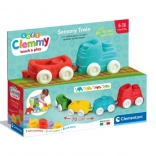 Sensorische zachte trein met blokken CLEMENTONI Soft Clemmy