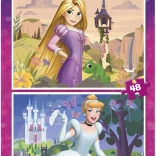 Puzzel DISNEY prinsessen 2×48 stukjes – Rapunzel en Assepoester