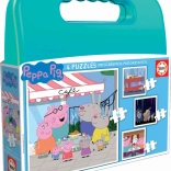 Puzzel in koffertje Peppa Pig 4-in-1