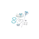 Prinsessenset met kroon, armbanden en oorbellen – blauw