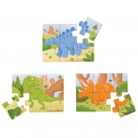 houten puzzel 3-in-1 dinosaurussen BIGJIGS TOYS